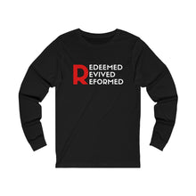 Load image into Gallery viewer, "Redeemed, Revived, Reformed" Long Sleeve Tee - Dark