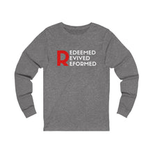 Load image into Gallery viewer, "Redeemed, Revived, Reformed" Long Sleeve Tee - Dark