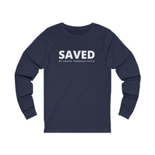 Load image into Gallery viewer, "Saved by Grace through Faith" Long Sleeve Tee - Dark