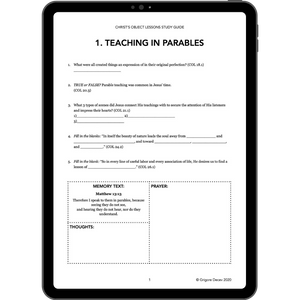 Christ's Object Lessons Study Guide