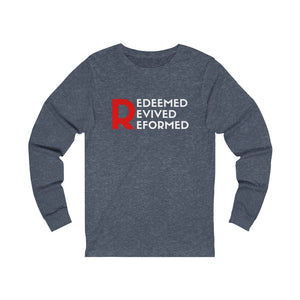 "Redeemed, Revived, Reformed" Long Sleeve Tee - Dark